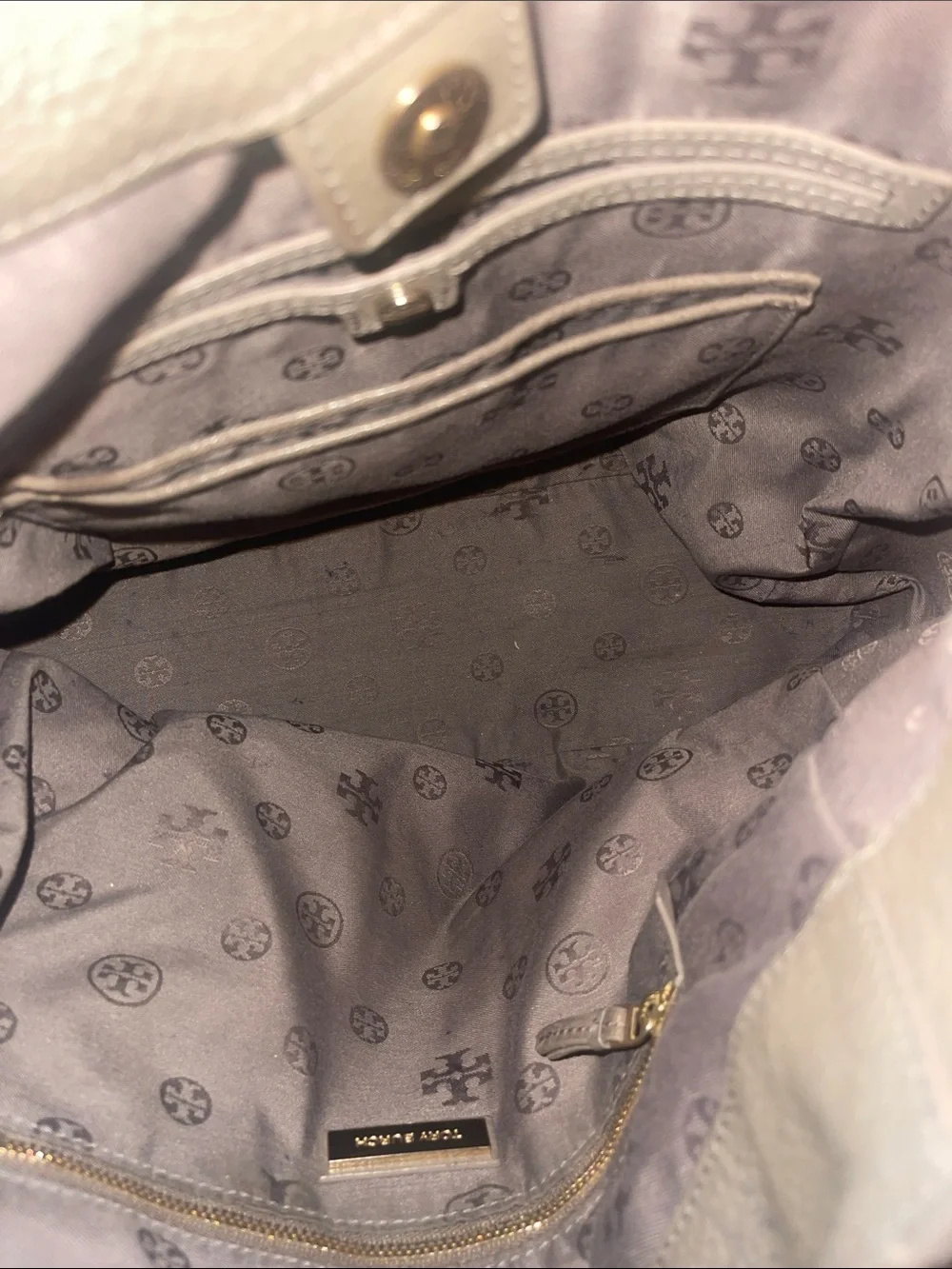 Tory Burch slouchy pebbled leather hobo bag as is